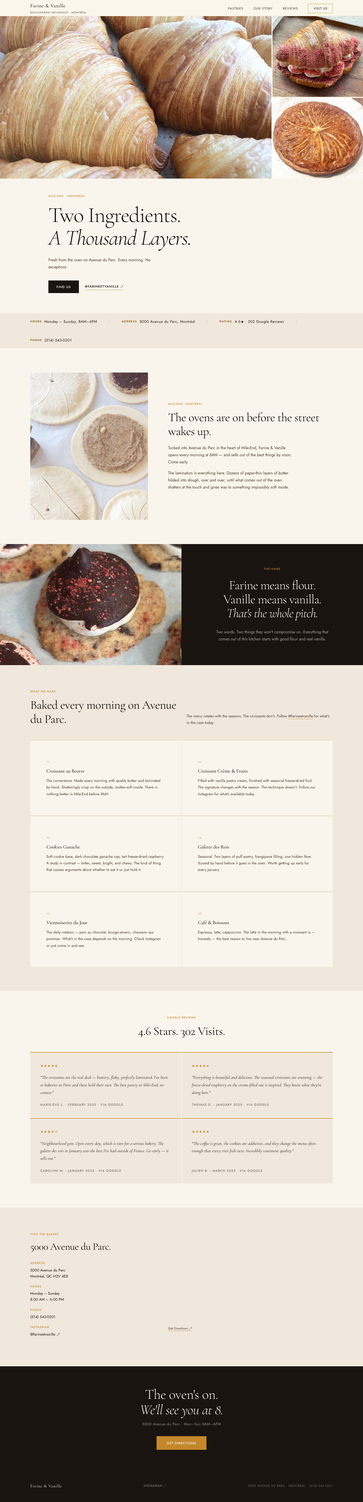 Farine & Vanille website