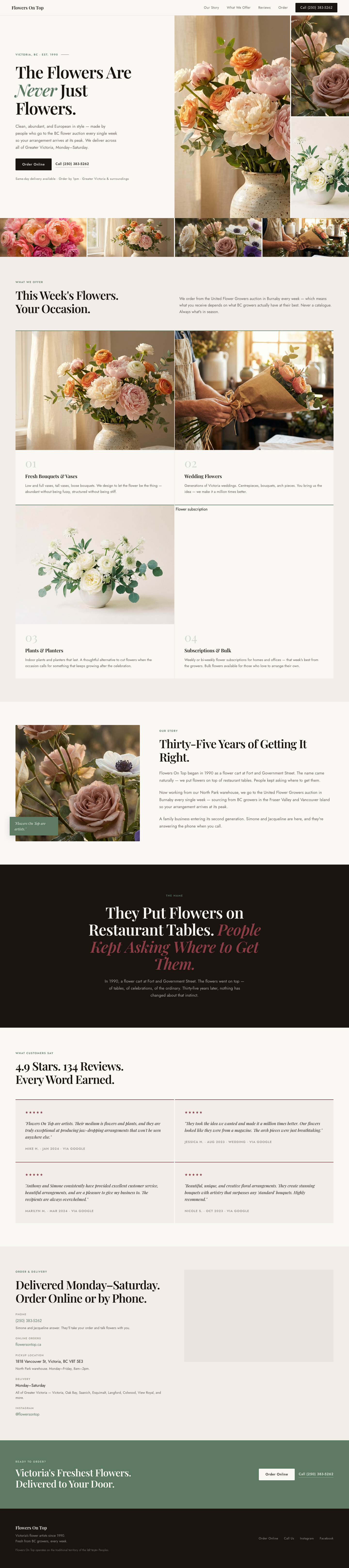 Flowers On Top website
